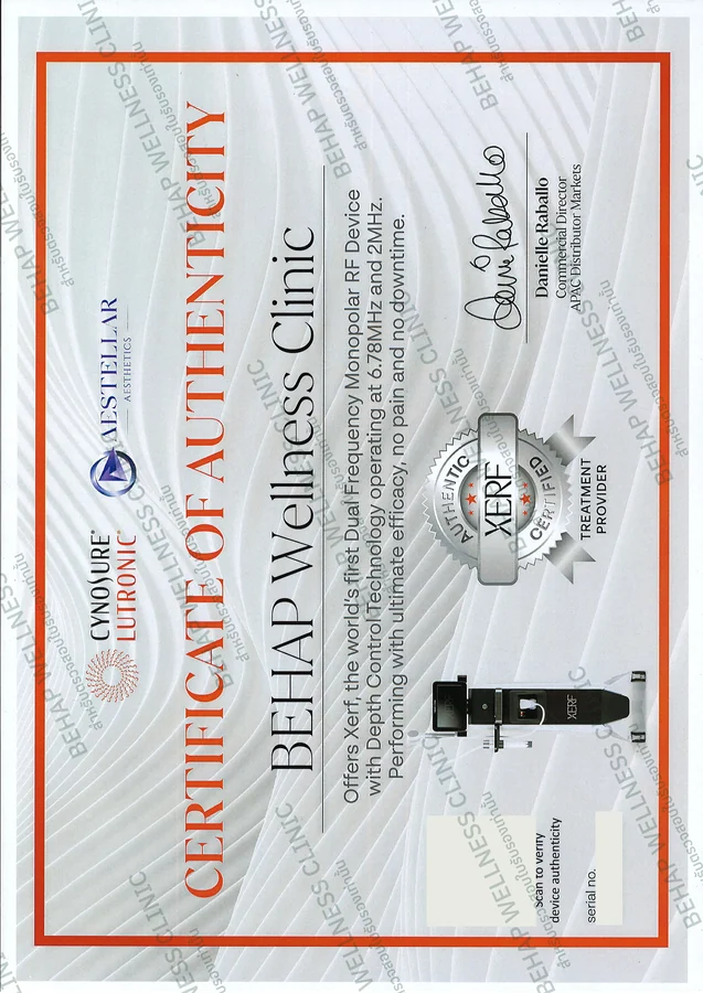 Certificate of Authenticity · XERF · BEHAP Wellness Clinic