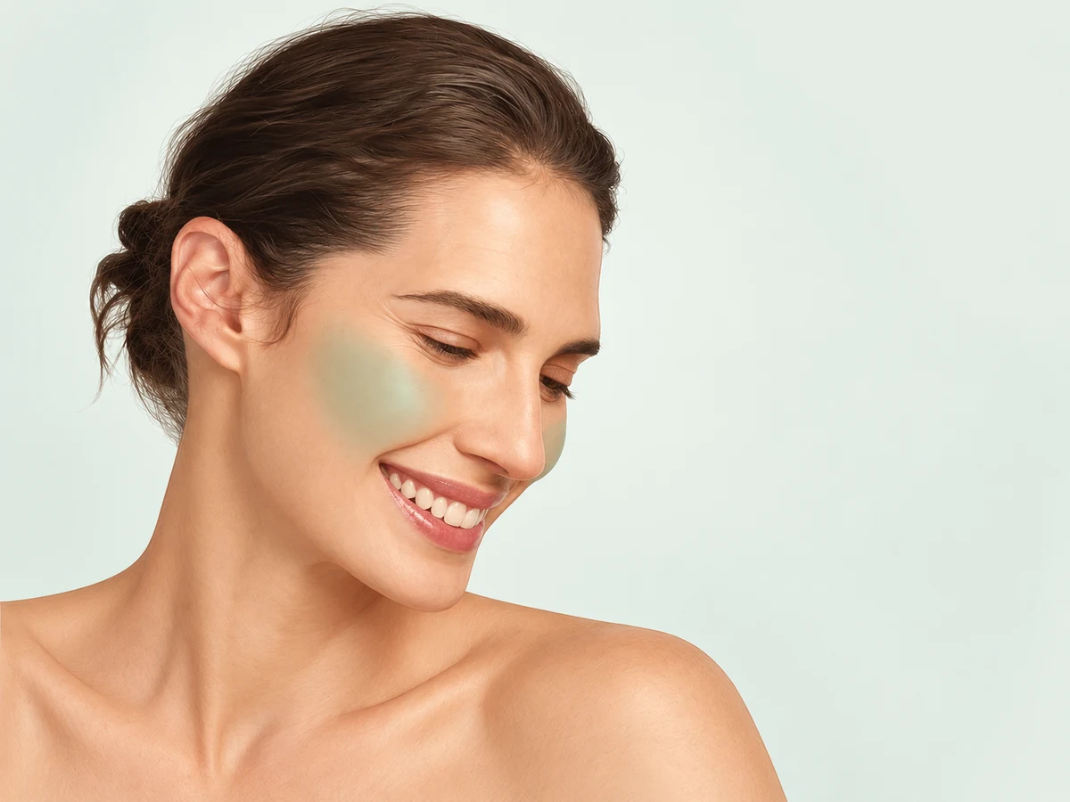 Face illustration highlighting the cheek skin