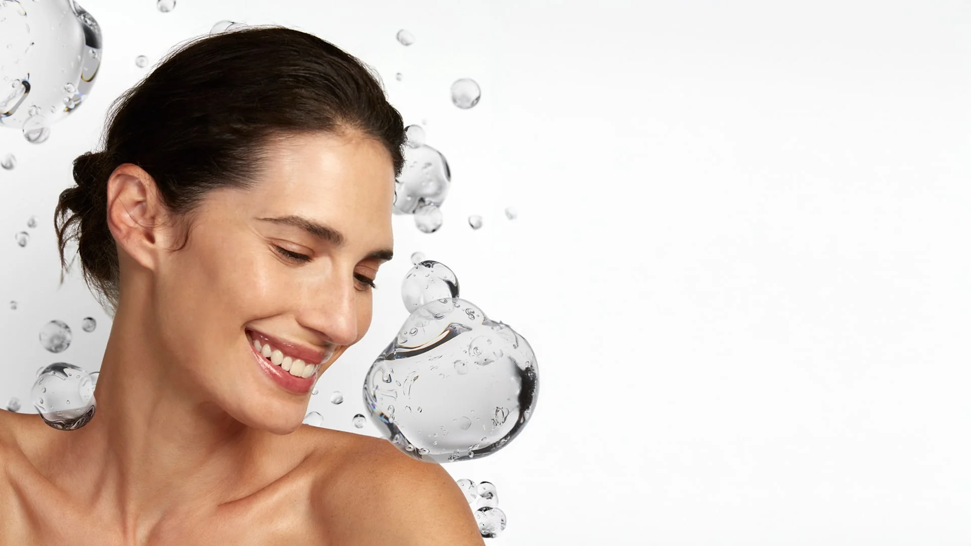 Model from Profhilo promotional imagery, showing the face and neck