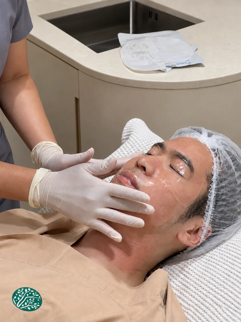 Aftercare and mask placement at BEHAP, with lighting, colour and composition adjusted
